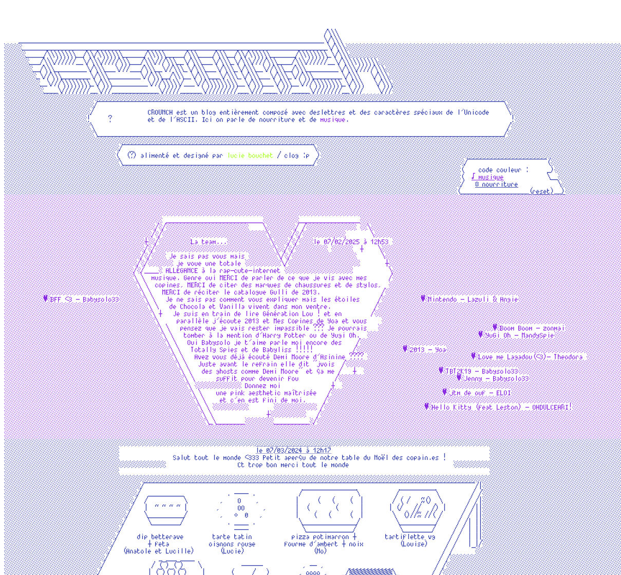 Figure 8 : Capture d’écran du site web “Crounch” de Lucie Robinet (https://crounch.lucierobinet.fr)